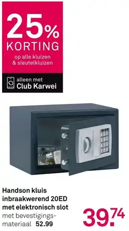 Karwei Handson kluis inbraakwerend 20ED met Elektronisch Slot aanbieding