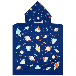 Decathlon Kinder-Poncho Microvezel Blauw 60x60 250g/m² - Poncho Galaxy aanbieding