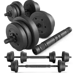 Decathlon Verstelbare dumbbell set Trex Sport 2×10 kg met verlengstang aanbieding
