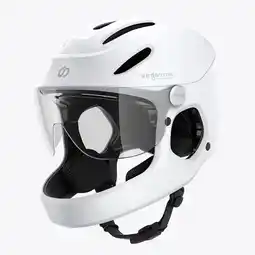 Decathlon Virgo Integral Mips Wit - Integrale Urban-helm met vizier en achterlicht aanbieding