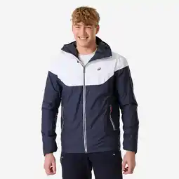 Decathlon Warme en waterdichte zeiljas voor heren 100 blauw/wit aanbieding