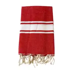 Decathlon Traditionele platte hammamhanddoek Rood 100x200 190g/m² - Kozo Rood aanbieding