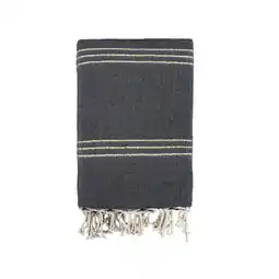 Decathlon Traditionele Fouta Osiris 200x200 190g/m² Zwart / Goud aanbieding