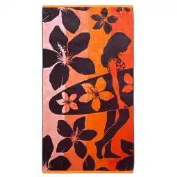 Decathlon Strandlaken Badstof Velours Jacquard Oranje 90x170 400g/m² - Moody aanbieding