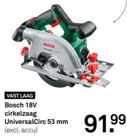 Karwei Bosch 18V cirkelzaag UniversalCirc 53 mm aanbieding