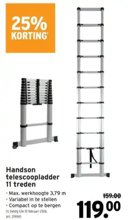 GAMMA Handson telescoopladder 11 treden aanbieding