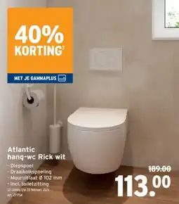 GAMMA Atlantic hang WC Rick wit aanbieding