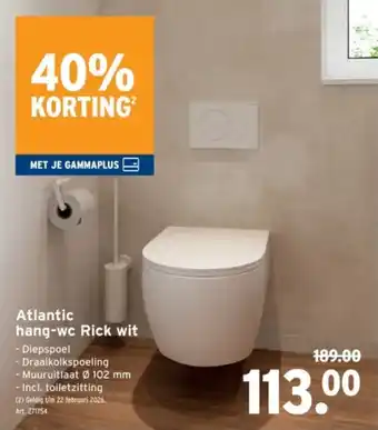 GAMMA Atlantic hang WC Rick wit aanbieding