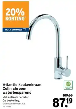 GAMMA Atlantic keukenkraan Colin chroom waterbesparend aanbieding