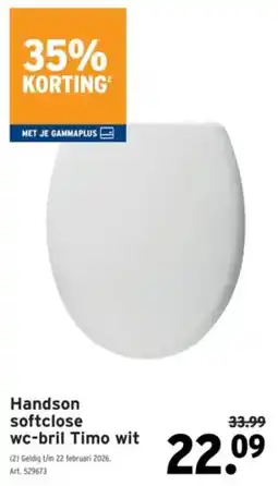 GAMMA Handson softclose wc-bril Timo wit aanbieding