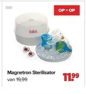 Baby-Dump Magnetron Sterilisator Bibi aanbieding