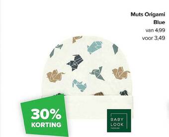 Baby-Dump Muts Origami Blue aanbieding