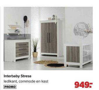 Baby-Dump Interbaby Stresa Ledikant Commode En Kast aanbieding