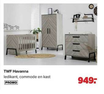 Baby-Dump Twf Havanna Ledikant Commode En Kast aanbieding