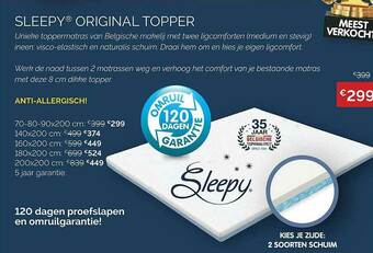 Sleepworld Sleepy Original Topper aanbieding