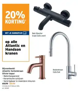 GAMMA Atlantic en Handson kranen aanbieding