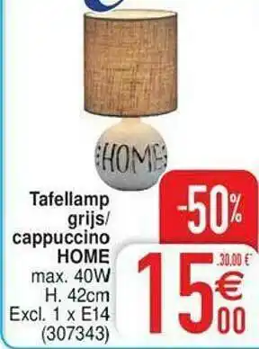 Cora Tafellamp Grijs Cappuccino Home aanbieding