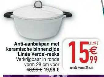 Anti-aanbakpan Met Keramische Binnenzijde 'linea Verde'-reeks