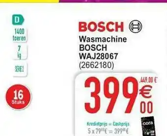 Cora Wasmachine Bosch Waj28067 aanbieding
