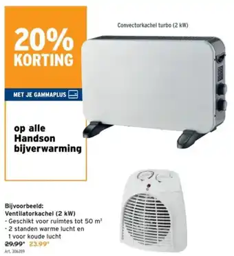 GAMMA Handson Bijverwarming aanbieding