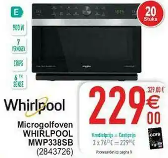 Cora Microgolfoven Whirlpool Mwp338sb aanbieding
