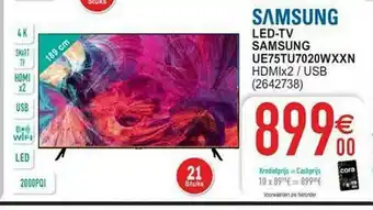 Cora Led-tv Samsung Ue75tu7020wxxn aanbieding