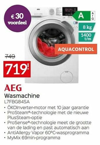 Selexion Aeg wasmachine l7fbg84sa aanbieding