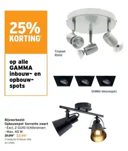 GAMMA Op alle GAMMA inbouw en opbouwspots aanbieding