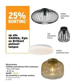 GAMMA op alle GAMMA Eglo en Brilliant plafond Eglo aanbieding