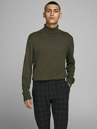 Berca Shoes Jack & Jones Trui Jack & Jones Trui Met Rolkraag - Groen aanbieding