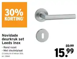 GAMMA Novidade deurkruk set Leeds inox aanbieding