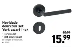 GAMMA Novidade deurkruk set york zwart inox aanbieding