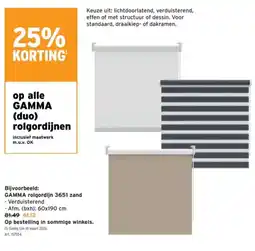 GAMMA Op alle GAMMA duo rolgordijnen aanbieding