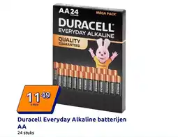 Action Duracell Everyday Alkaline batterijen AA aanbieding