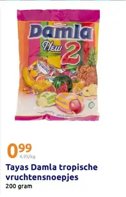Action Tayas damla tropische vruchtensnoepjes aanbieding