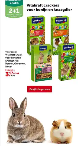 AVEVE Vitakraft Snack voor konijnen Kräcker Mix Bessen, Groenten, Noten aanbieding