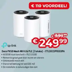 Exellent tp-link Deco PX50 Mesh Wifi 6 & PLC -ITTLDECOPX503PA aanbieding