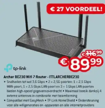 Tp-link Archer BE230 Wifi Router-ITTLARCHERBE230