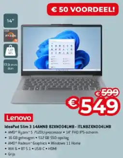 Exellent Lenovo IdeaPad Slim 3 14AMN8 82XN004LMB-ITLN82XN004LMB aanbieding