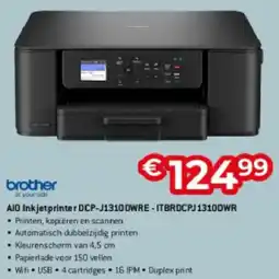 Exellent brother at your side AIO Inkjet printer DCP-J1310DWRE-ITBRDCPJ 1310DWR aanbieding