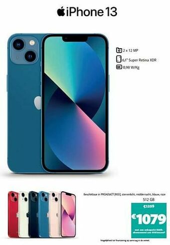 Base Apple iphone 13 512 gb aanbieding