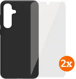 Coolblue BlueBuilt Samsung Galaxy S24 FE Back Cover Zwart + Screenprotector Glas Duo Pack aanbieding