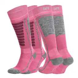 Decathlon 2 Paar Merino Wol Skisokken voor Kinderen met Schokabsorptie - Courchevel aanbieding