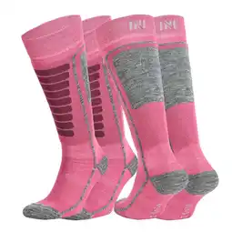 Decathlon 2 Paar Merino Wol Skisokken voor Kinderen met Schokabsorptie - Courchevel aanbieding