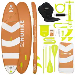 Decathlon Opblaasbaar Supboard met Premium Accessoires, HUIIKE, Oranje, Hoge Stabiliteit aanbieding