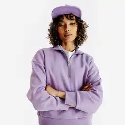 Decathlon Damessweater met ritskraag Elementals paars aanbieding