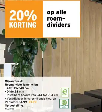 GAMMA Roomdivider lamel ellips aanbieding