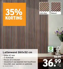 GAMMA Lattenwand 260x52 cm aanbieding