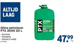 GAMMA Qlima petroleum PTX 2000 20 L aanbieding