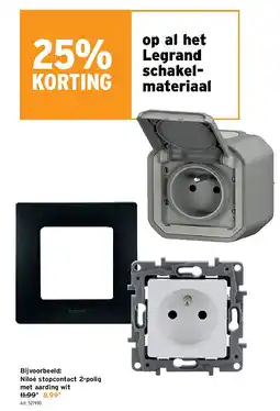 GAMMA Niloé stopcontact 2-polig met aarding wit aanbieding